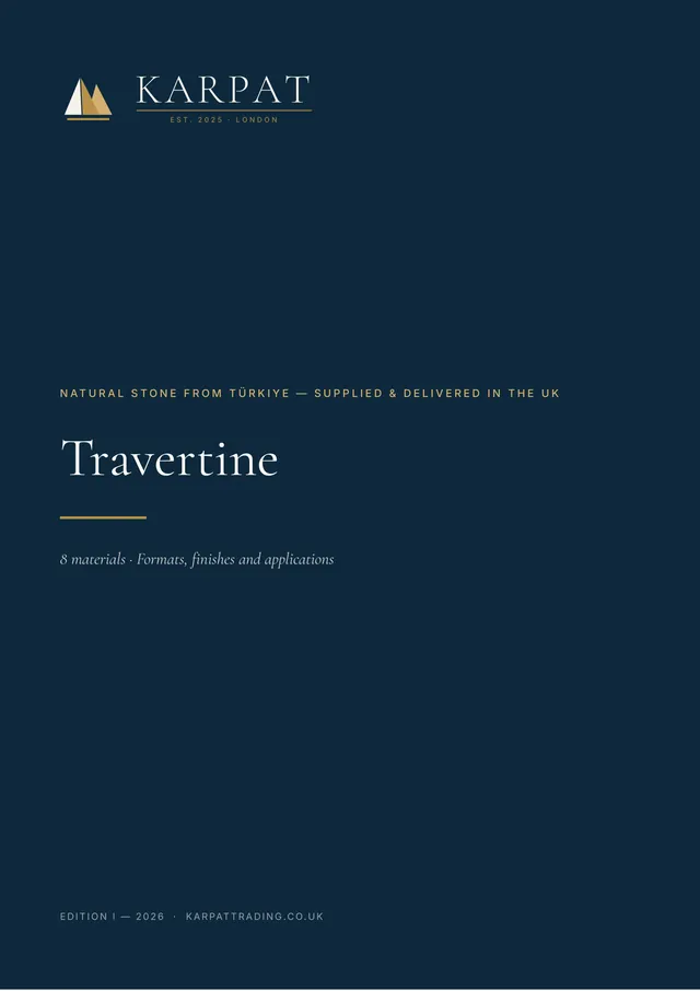 Cover of the Karpat travertine catalogue