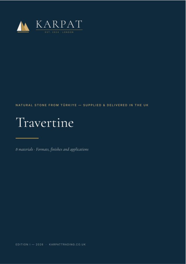 Cover of the Karpat travertine catalogue