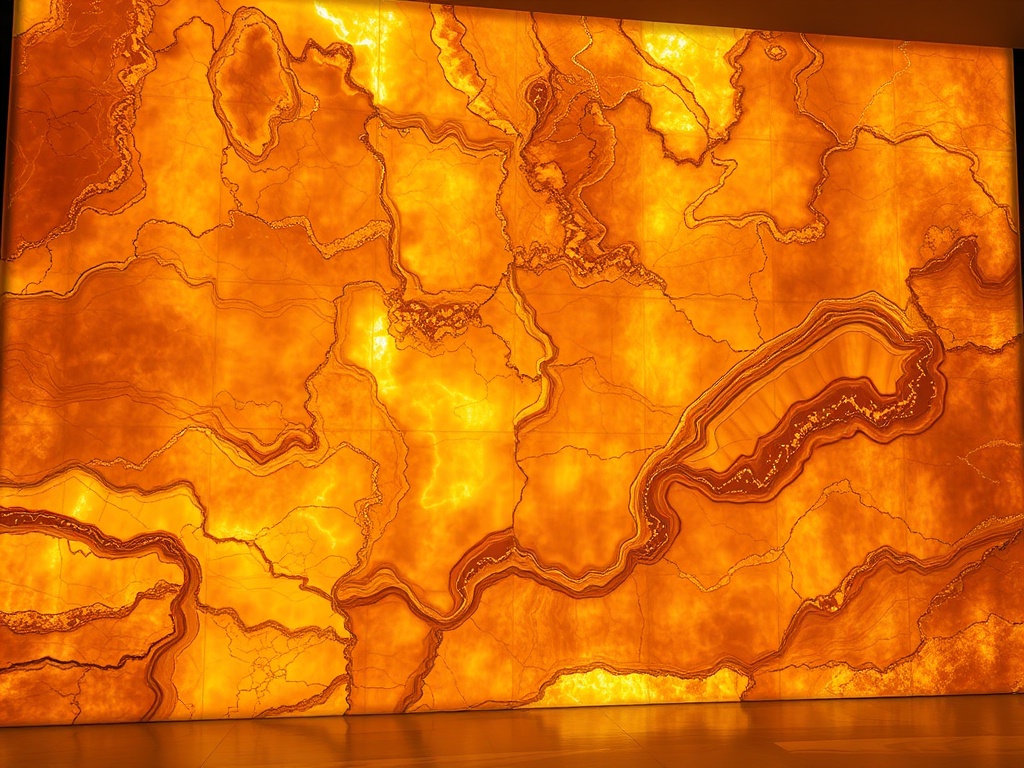 Backlit Turkish onyx slab from the Taurus range